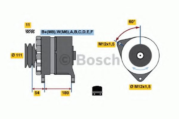 BOSCH 0 121 600 518 Alternator
